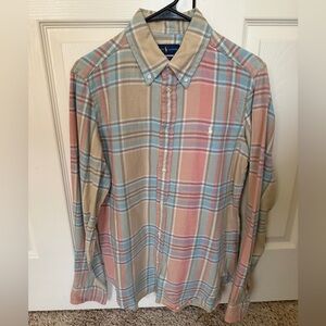 Vintage Polo Ralph Lauren Plaid Flannel Button-Down Shirt Classic Fit Large